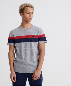 Superdry Orange Label Classic Wide Stripe Férfi Pólók Sötét Szürke | QHDCM7564